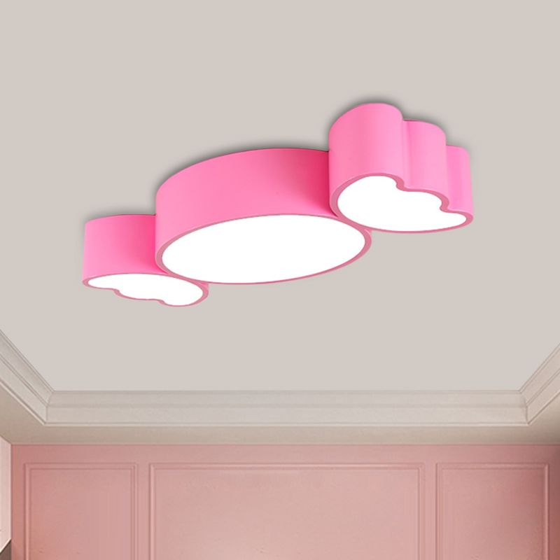 Éclairage de plafond LED pour enfants avec abat-jour en acrylique, luminaire encastré rouge/rose/jaune bonbon