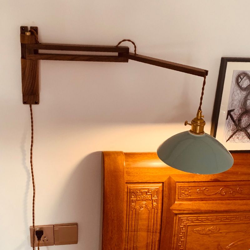 Éclairage de paroi de bras réglables en bois 1 luminaire mural d'éclairage luminaire