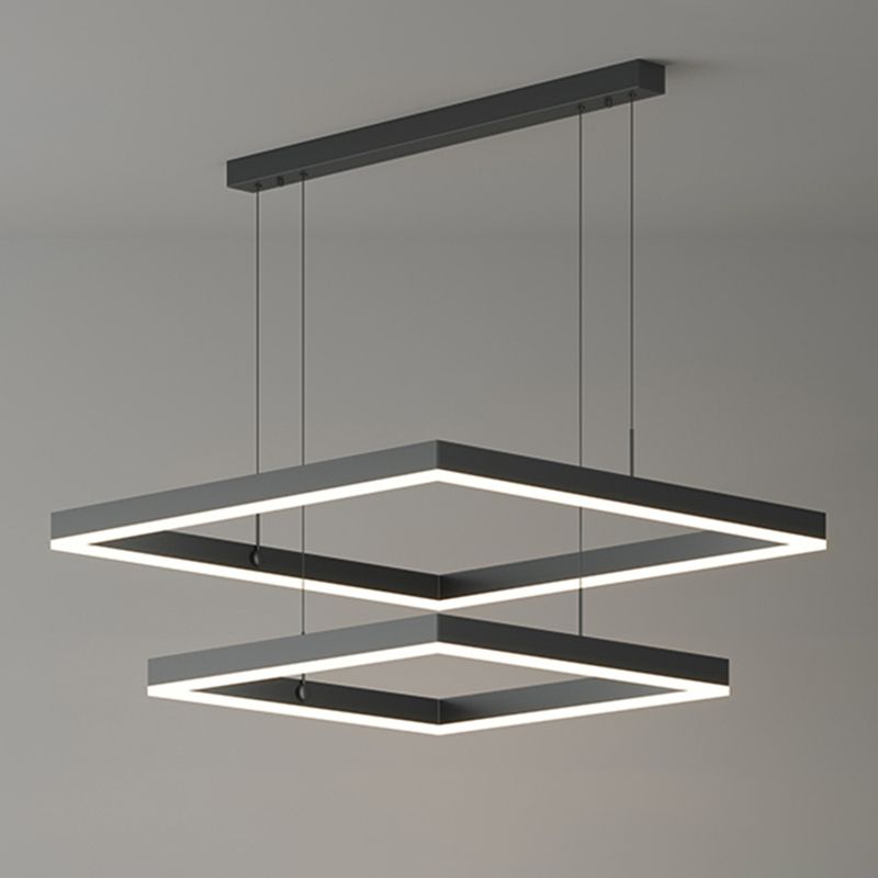 Moderne vierkante kroonluchter verlichtingsarmaturen Multi-tier hangende hanglampen