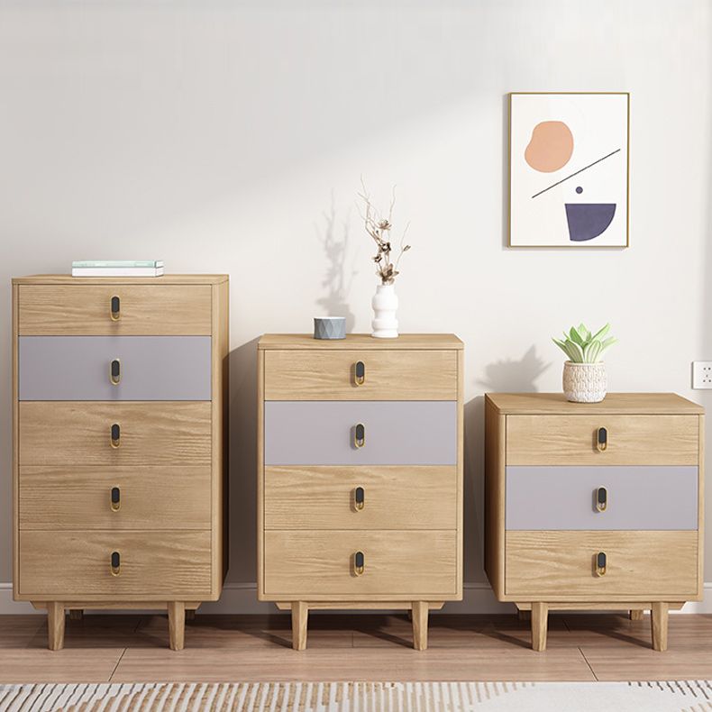 Modern Wooden Chest with Straight Legs and Drawers Accent Chest