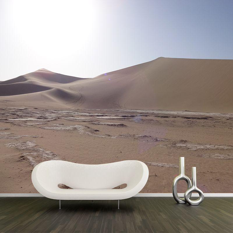 Uninhabited Desert Mural for Living Room Decoration in Soft Color, Water Resistant