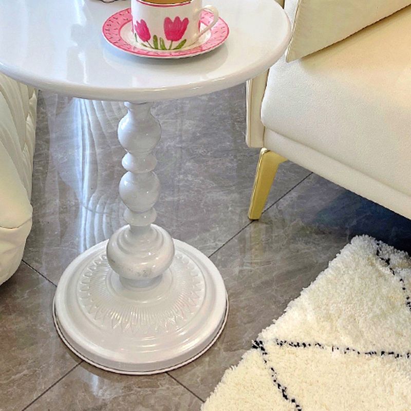 20.5 inch Tall Pedestal Side Table Metal Round Side End Table