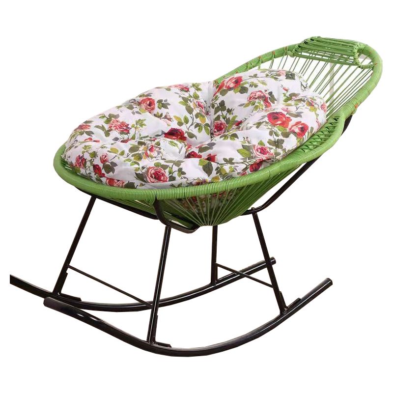Modern Rattan Rocking Chair Plain Rocker Chair with Removable Cushions