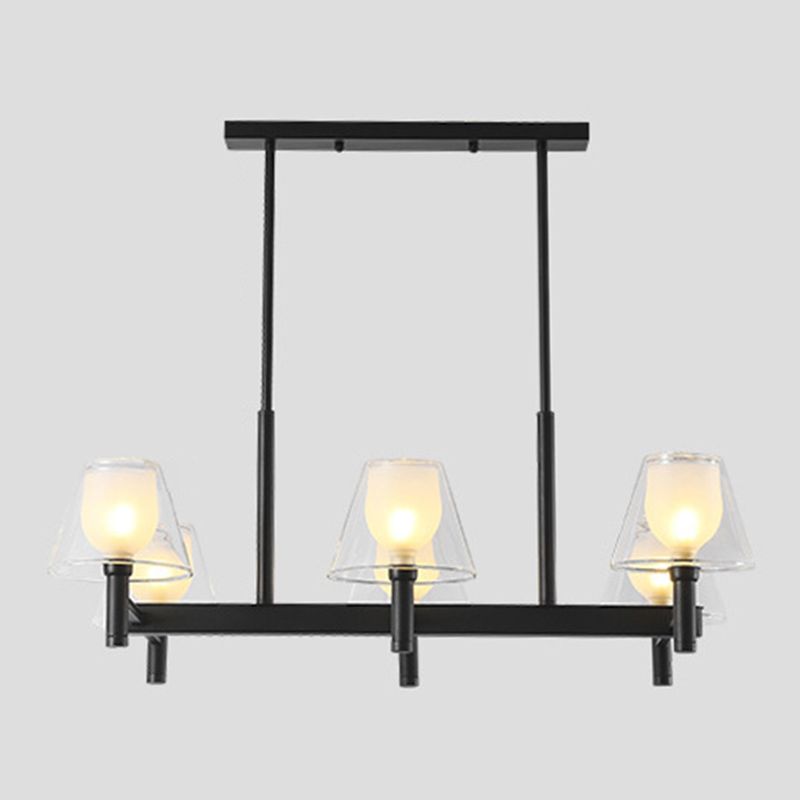 Industrial Sputnik Island Lighting Fixtures Glass Island Lighting in Black