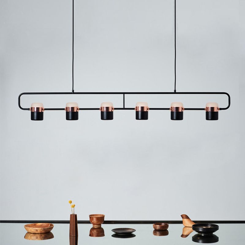 Contemporary Style Cylinder Island Lighting Ideas Metal Island Light Fixtures