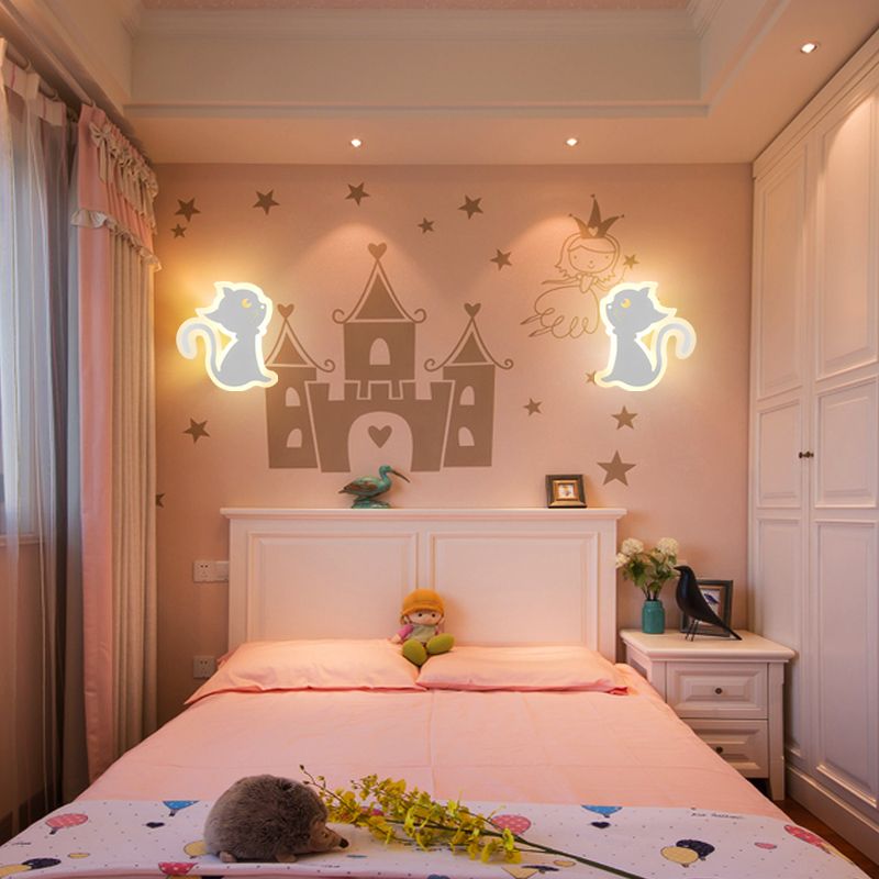 Metalen SCONCE LICHT CARToon -vormige wandbevestiging Lichtbeveiliging voor slaapkamerfoyer