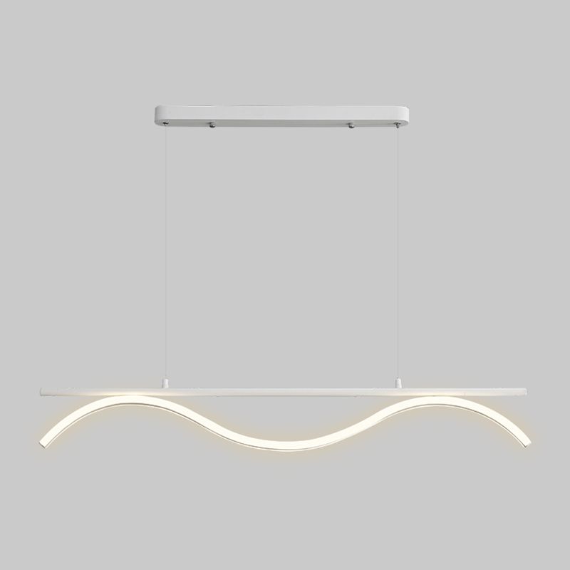 Linear Shape Island Lighting Idea Modern Style Metal 1-Light Island Pendant
