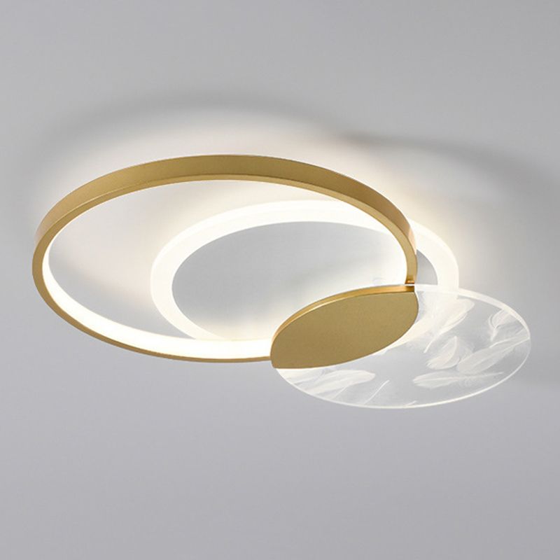 Apparecchio a soffitto sovrapposto Illuminazione semplice da incasso a LED in acrilico dorato per soggiorno