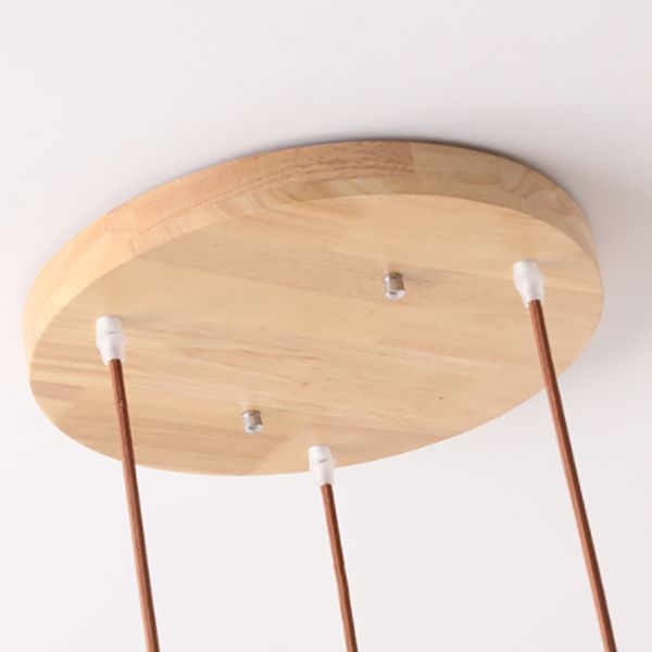 Wood Lighting Fixture Modern Nordic White Pendant Light Kit for Dining Room