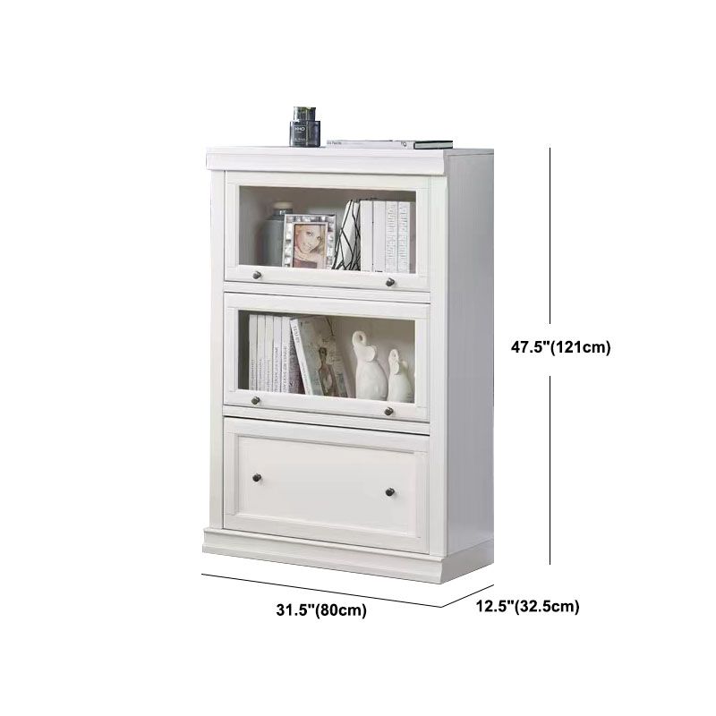 Contemporary White Shelf Bookcase Standard Wooden Book Shelf