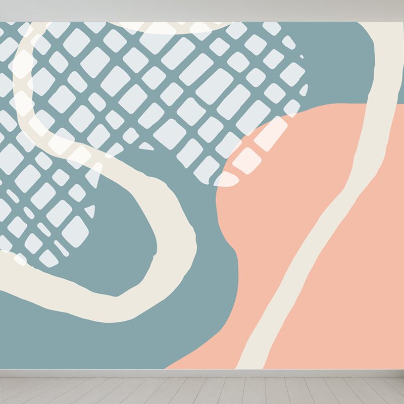 Bright Abstract Mural Wallpaper Contemporary Style Non-Woven Material Wall Covering