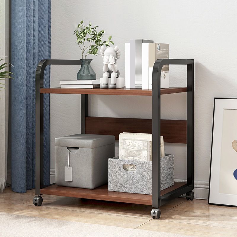 Ladder Wood and Metal Bookshelf, Multi Tiers Contemporary Bookcase for Living Room