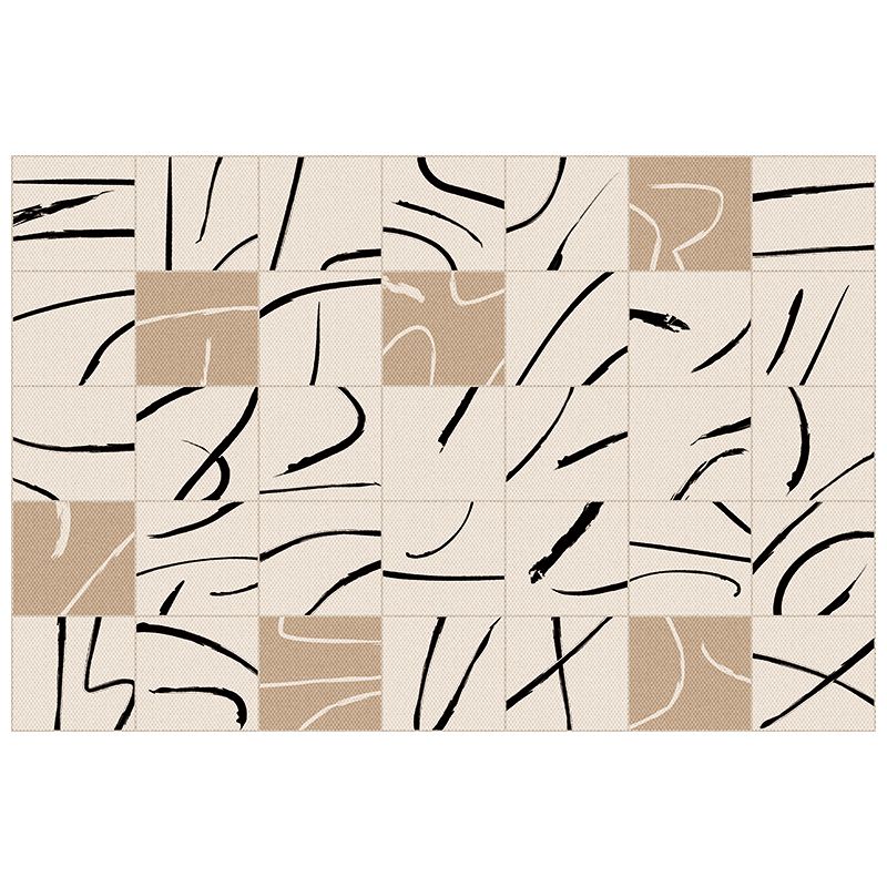 Brown Modern Area Carpet Geometric Pattern Polyester Area Rug Stain Resistant Rug for Home Decor