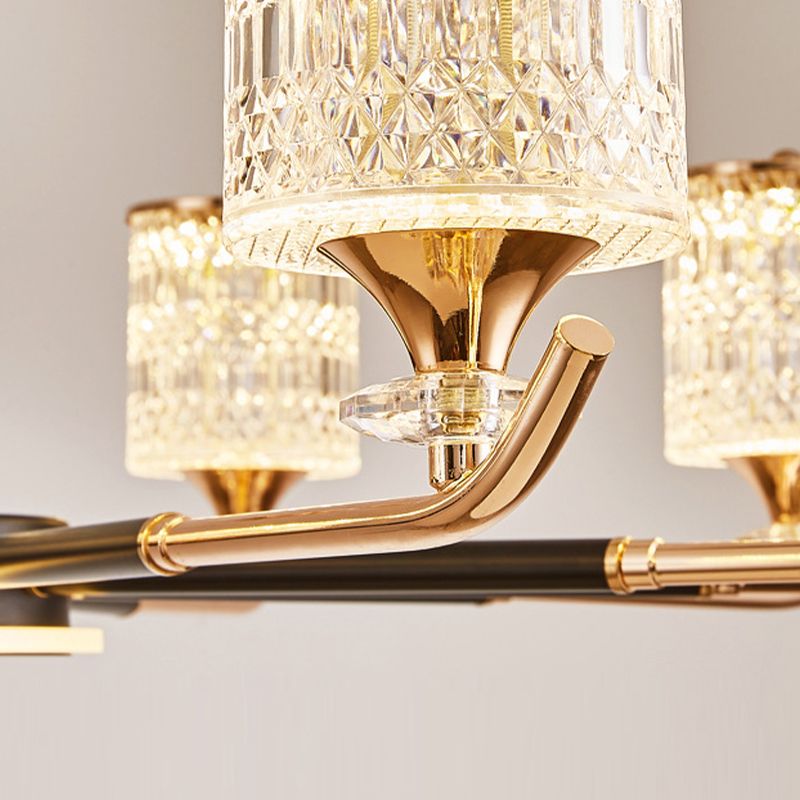 Cylinder Chandelier Light Fixture Vintage Acrylic Pendant Lighting for Restaurant