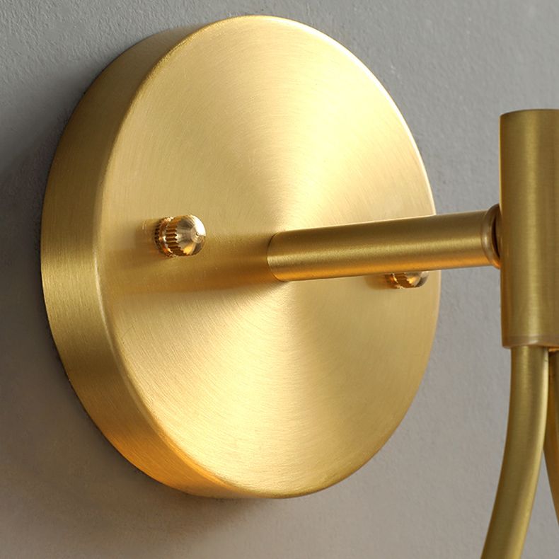 10.6 Inches Height Brass Wall Sconce with Frosted White Glass Shade Nordic Simplicity Style Wall Mount Lamp in Gold