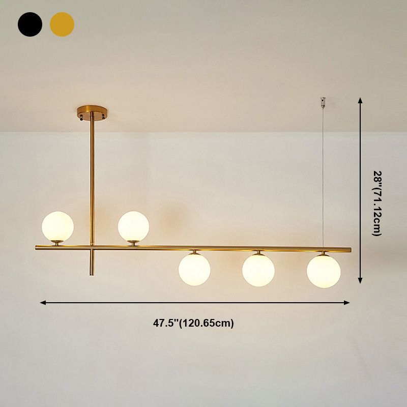 Pendants contemporains Sphère Glass Island Chandelier pour la cuisine