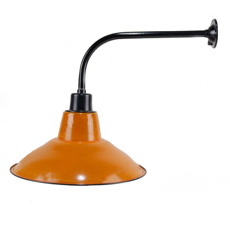 Porcelain Flare Shade Wall Lighting Industrial Style 1 Light Wall Mounted Light Fixture