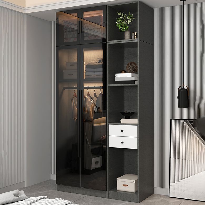 Modern Style Storage Cabinet for Home Mirrored Finish Cabinet with Glass Door