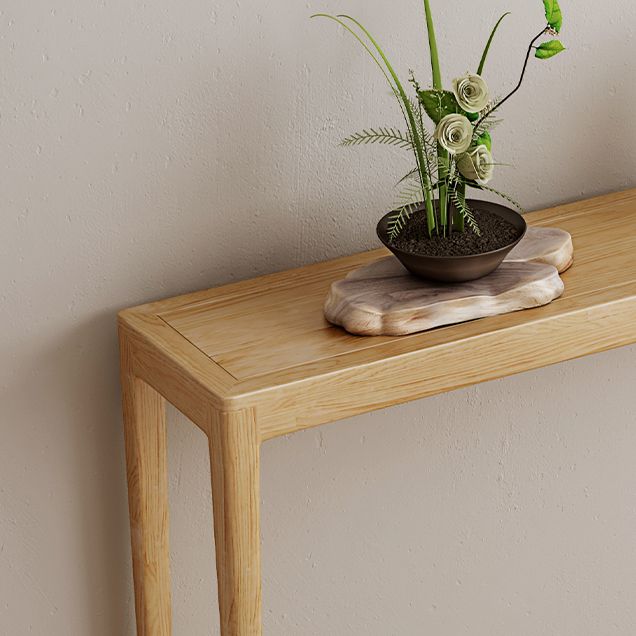 Modern Rectangular Console Table Wooden Console Sofa Table in Natural/Brown