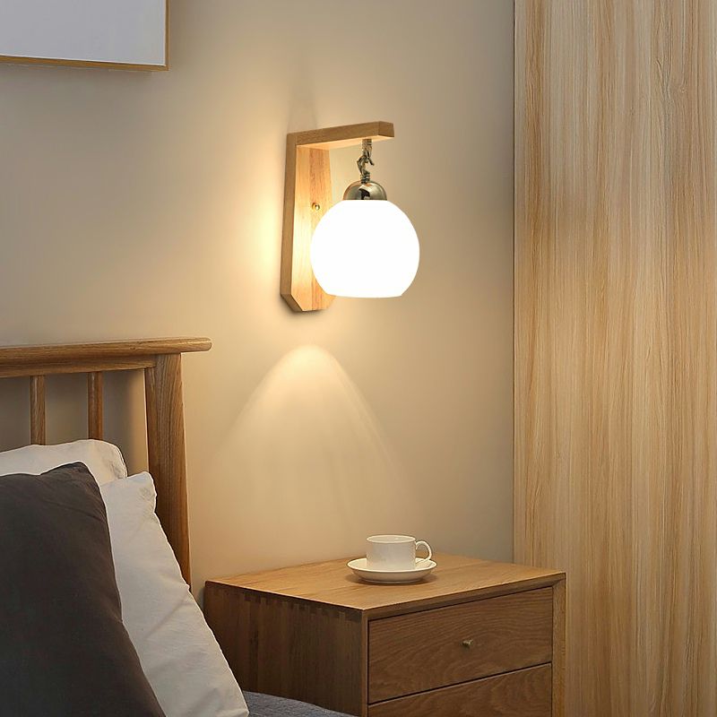Luces apliques geométricas de estilo moderno madera 1 iluminación ligera montada en la pared