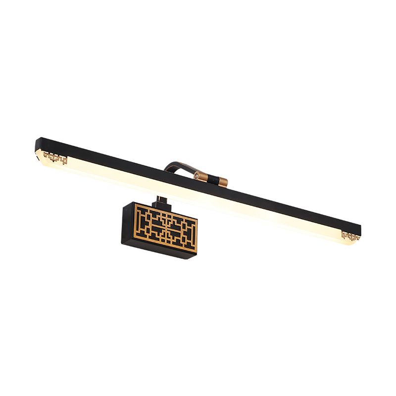 Schwarze LED-Waschtischleuchte traditionelle Metall Lineare Make-up-Beleuchtung in weiß/warmem/natürlichen Licht, 16 "/22"/28 "l