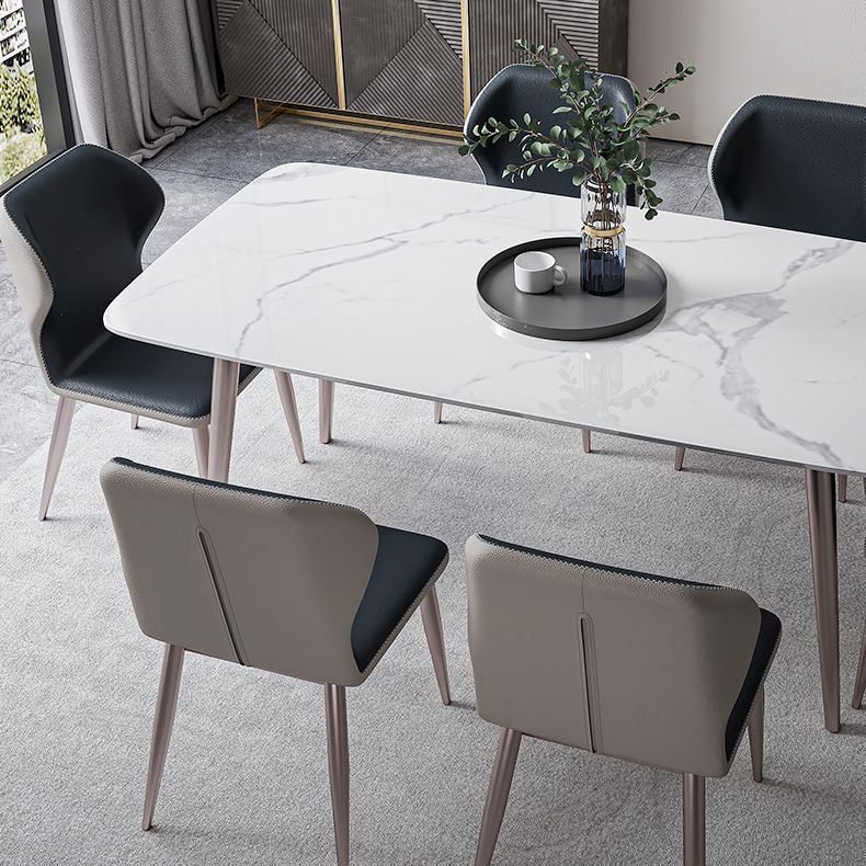 Modern Rectangle Sintered Stone Dining Table Set 1/4/5/7 Pieces Dining Set