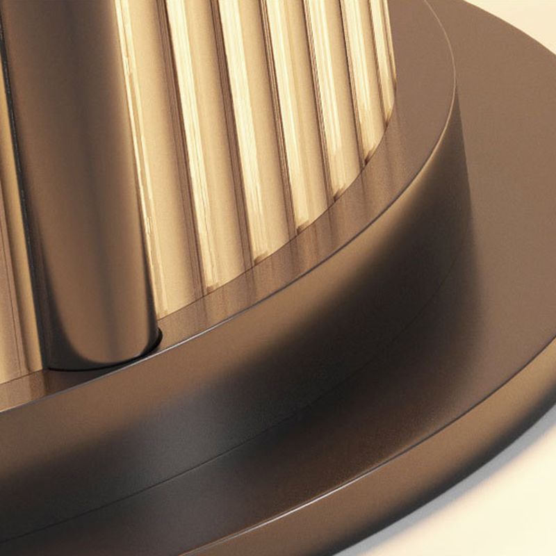 Contemporary Metal Circle Shape Outdoor Waterproof Light with Glass Shade