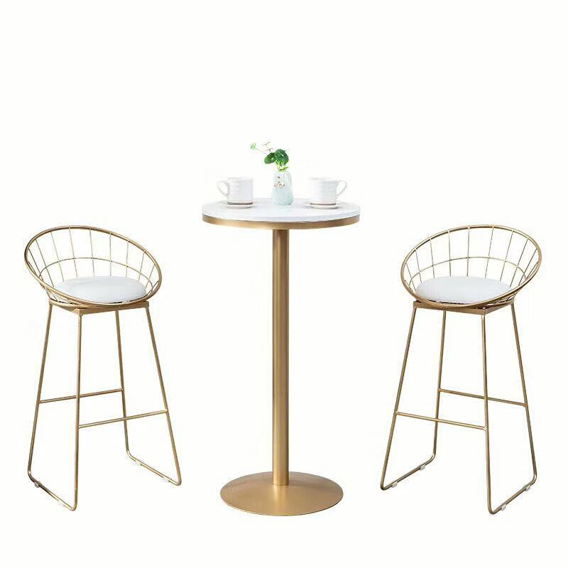 Glam Wood Bar Table Set 1/2/3/5 Pieces Round Counter Set for Home Use