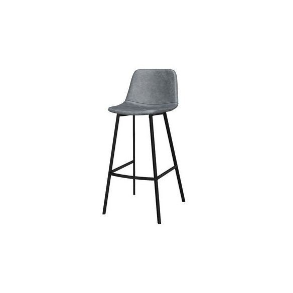 Faux Leather Bar Stool Bar Height Armless Stool with Black Base