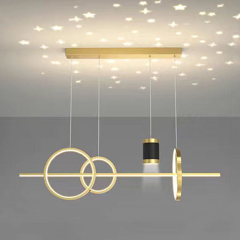 Contemporary Style Linear Shape Island Lighting Ideas Metal Island Pendants