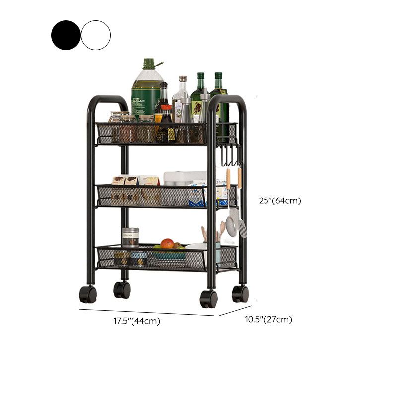 Metal Dining Room Prep Table Open Shelves Rolling Kitchen Trolley