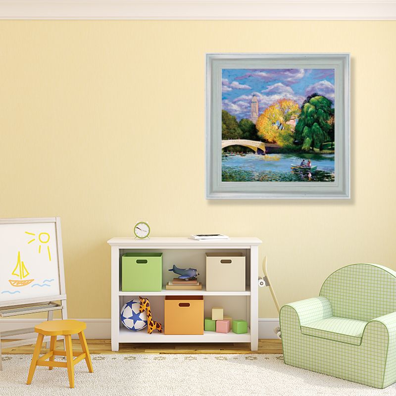 Soft Color Rural Wrapped Canvas Paintings Mountain Country View Wall Decor for Kitchen