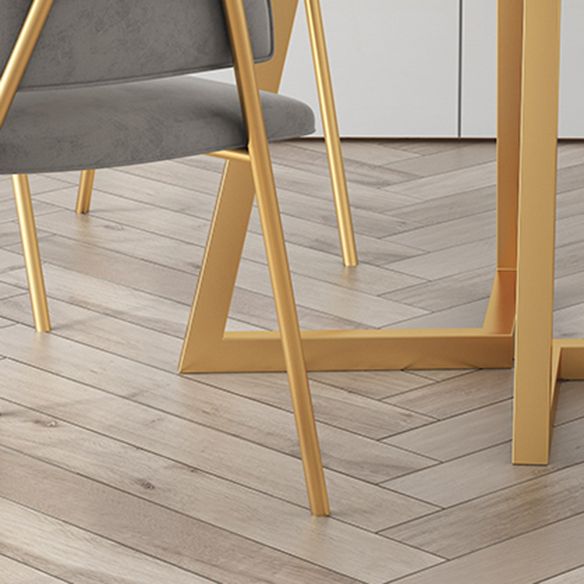 Traditional Faux Marble Top Dining Set with Gold Metallic Legs for Dining Furniture