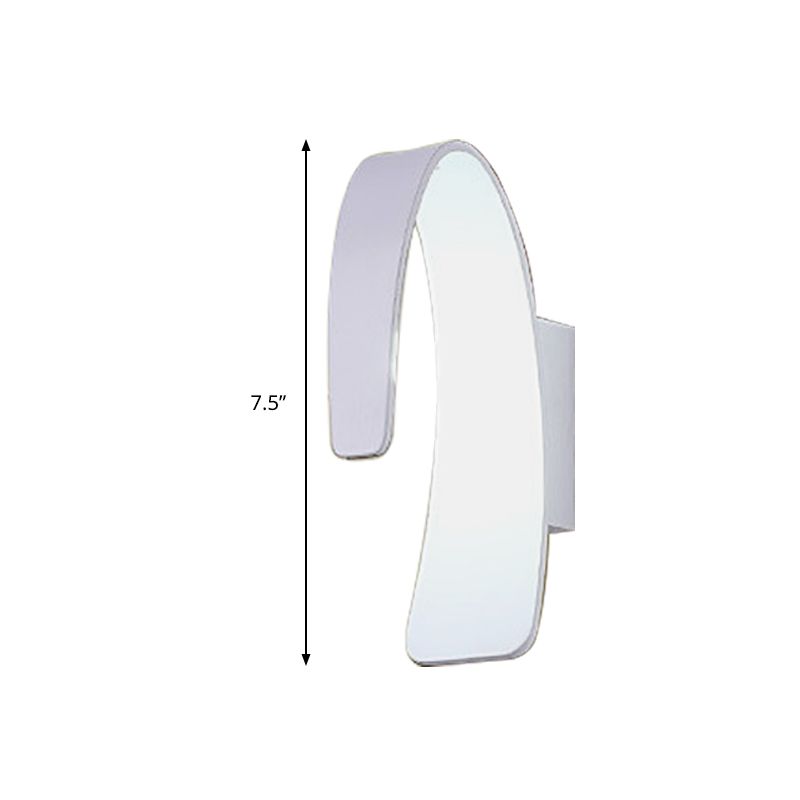 Aluminium boog wandlamp armatuur eenvoudige stijl warm/wit licht LED witte sconce verlichting voor woonkamer