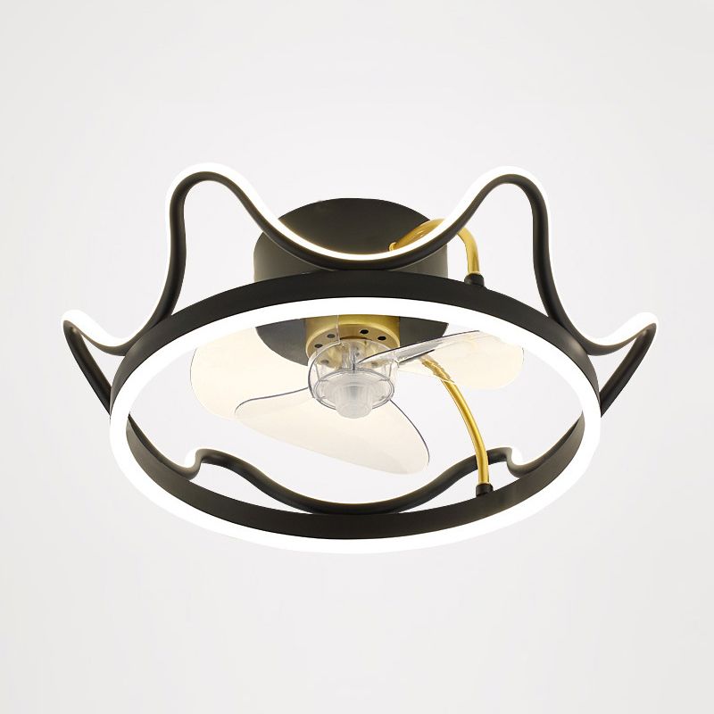 Kronenförmige Lüfterleuchte Deckenleuchte Minimalist Metall Schlafzimmer LED Semi Flush Mount