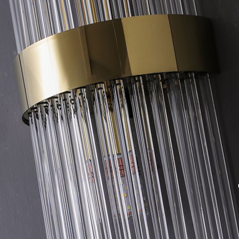 2 Lights Layered Wall Lamp Modern Gold Crystal Sconce Light Fixture for Living Room