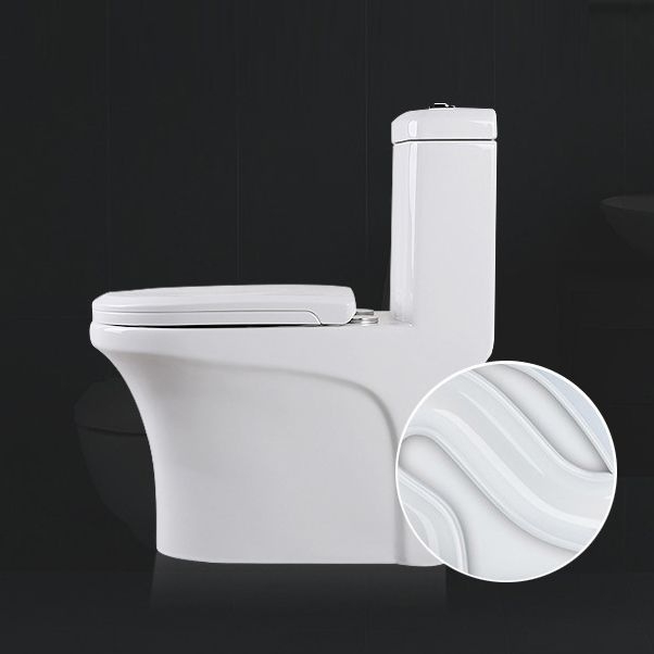Modern Elongated Toilet Bowl White Flush Toilet with Seat for Bathroom