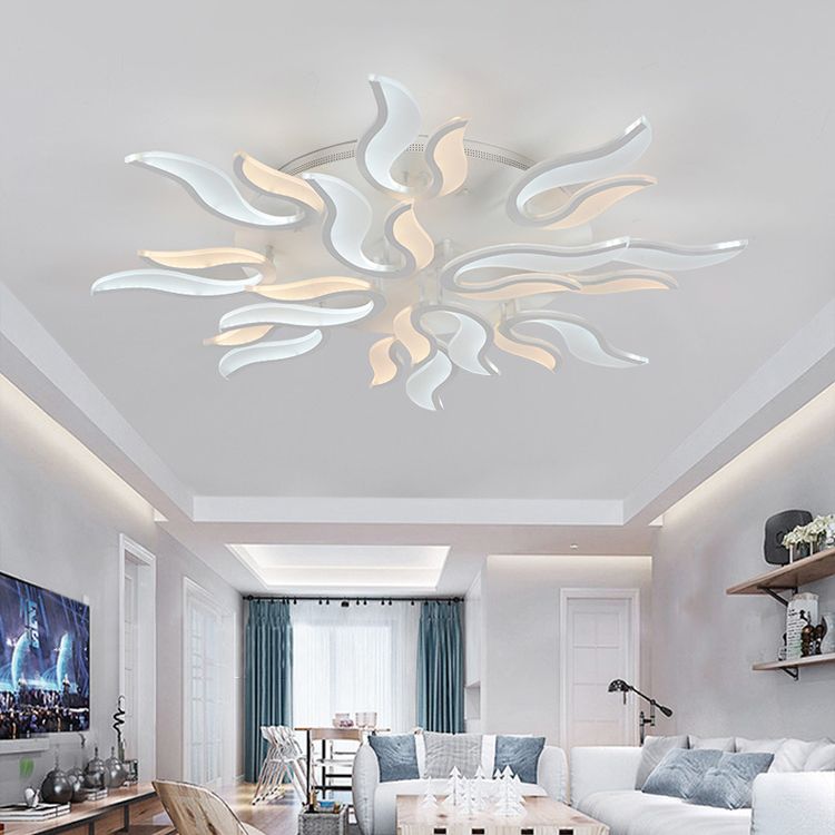 Blossoming Living Room Flush Mount Light Acrylic LED 3/6/9-Light Modern Ceiling Light Fixture in Warm/White/Natural Light
