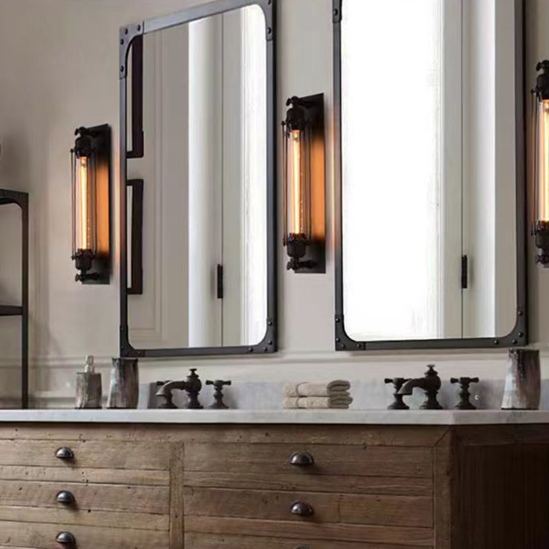 Metal Geometric Sconces Indoor Industrial 1 Light Wall Light Fixture