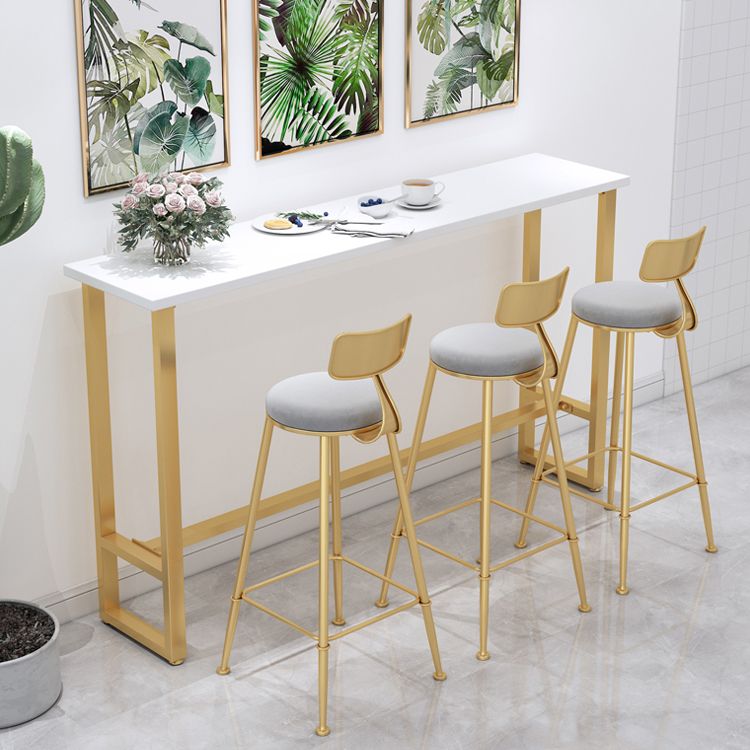 Glam 1/4/7 Pieces Bar Table Set Rectangle Wood Counter Table with High Stools