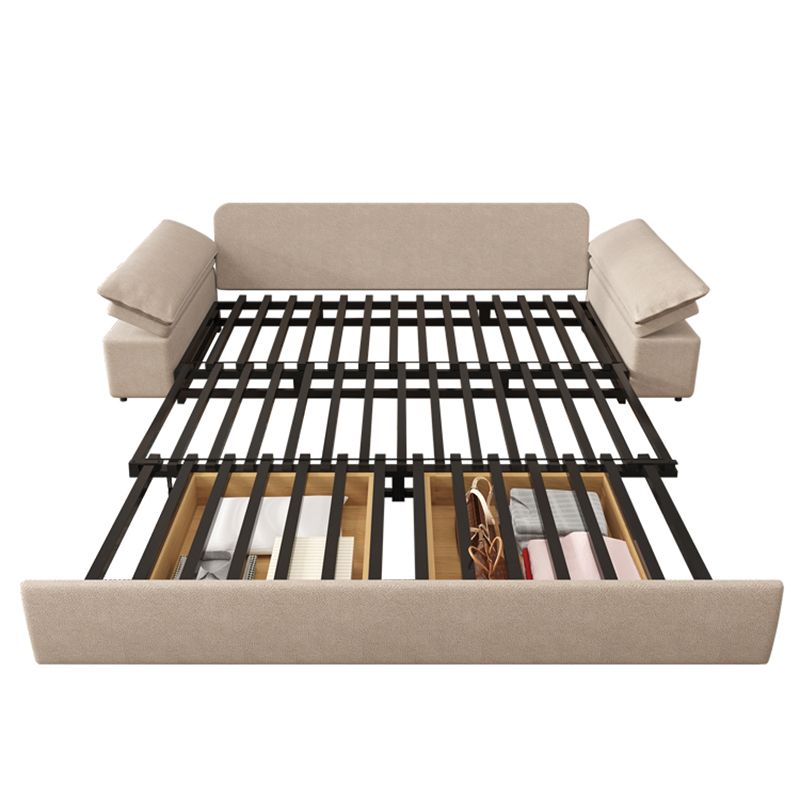 Beige Faux leather Sleeper Sofa 32.28" Wide Sofa Bed with Detachable Mattress