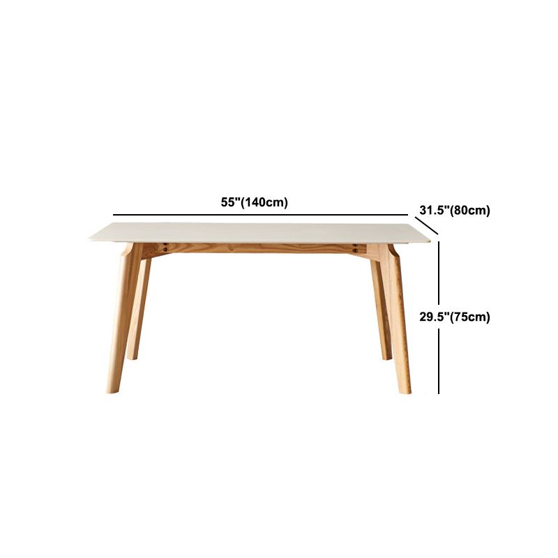 Modern Sintered Stone Top Dining Set Rectangle 1/4/5 Pieces Wooden Dining Room Table Set