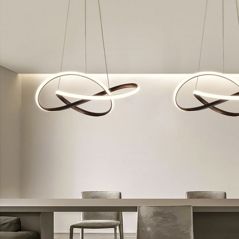 Estilo moderno forma espiral arenniier de metal 1 lámpara de lámpara de luz luz