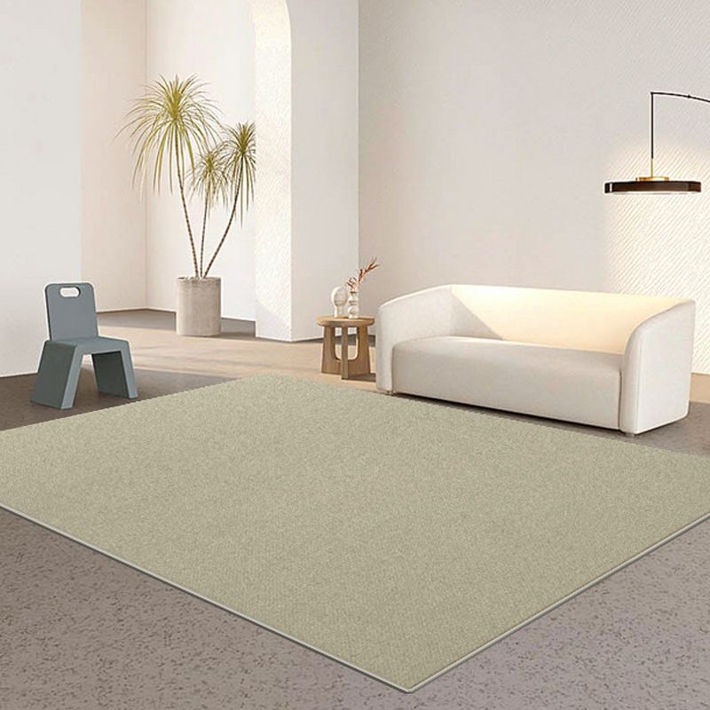 Modern Living Room Area Rug Solid Color Polyester Area Carpet Stain Resistant Rug