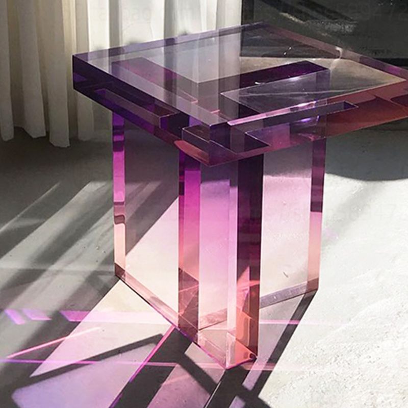 15" Wide Glam Corner Table Acrylic Square Accent Side Table for Living Room