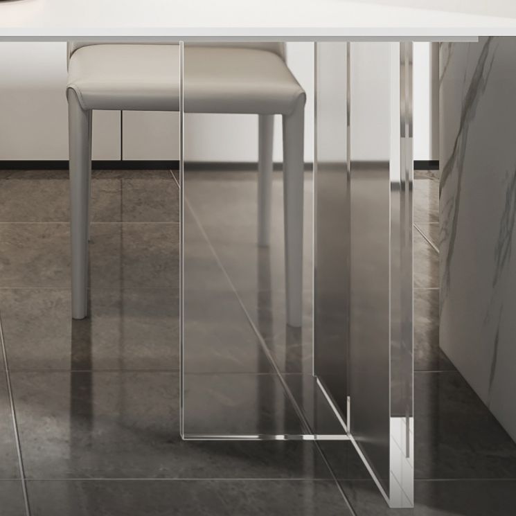 Modern Style Sintered Stone Dining Table Set White 1/4/6/7/8 Pieces Dining Set