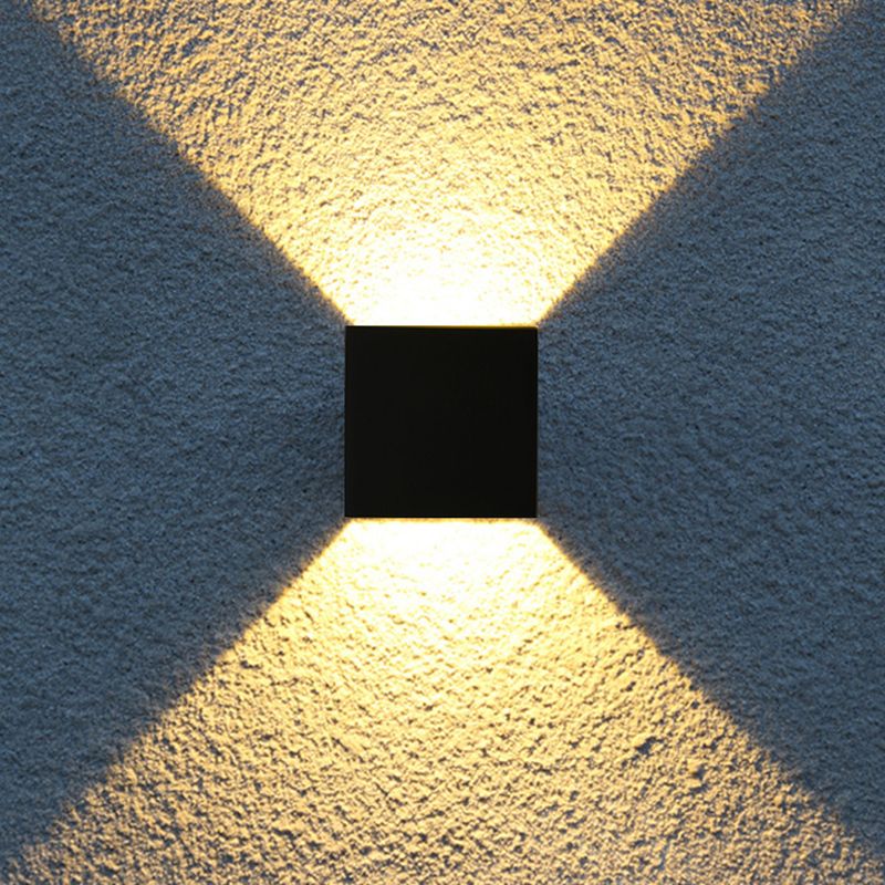 2-Lights Geometric Wall Lamp Fixtures Modern Style Black and White Aluminum Lighting