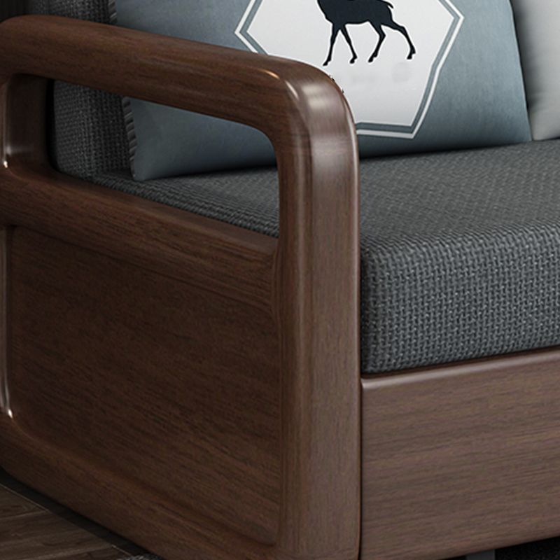 Modern Cotton Blend Sleeper Sofa Wood Frame Armless Sofa Bed