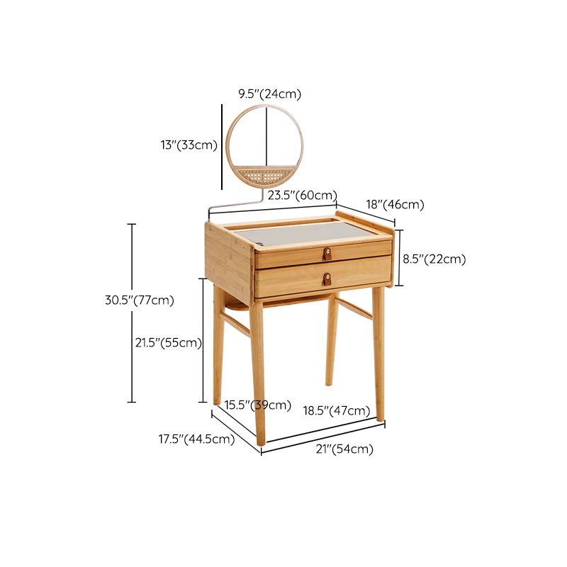 Modern Mirrored Makeup Vanity Glass Drawers Make-up Vanity with Storage