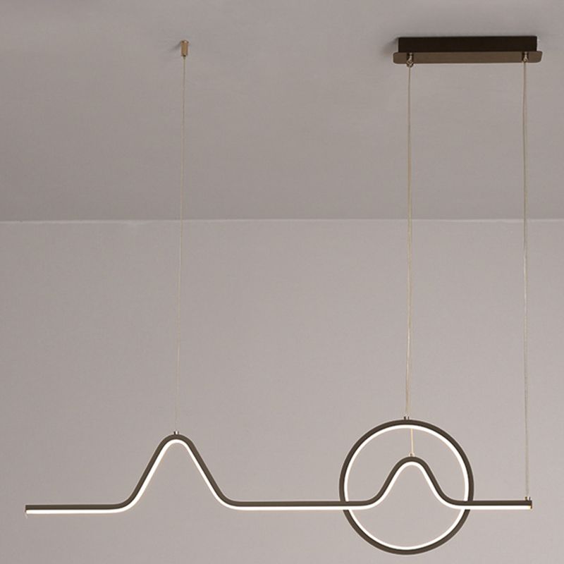 2-Light Modernism Golden/Black Ceiling Light LED Kitchen Island Lighting for Bedroom